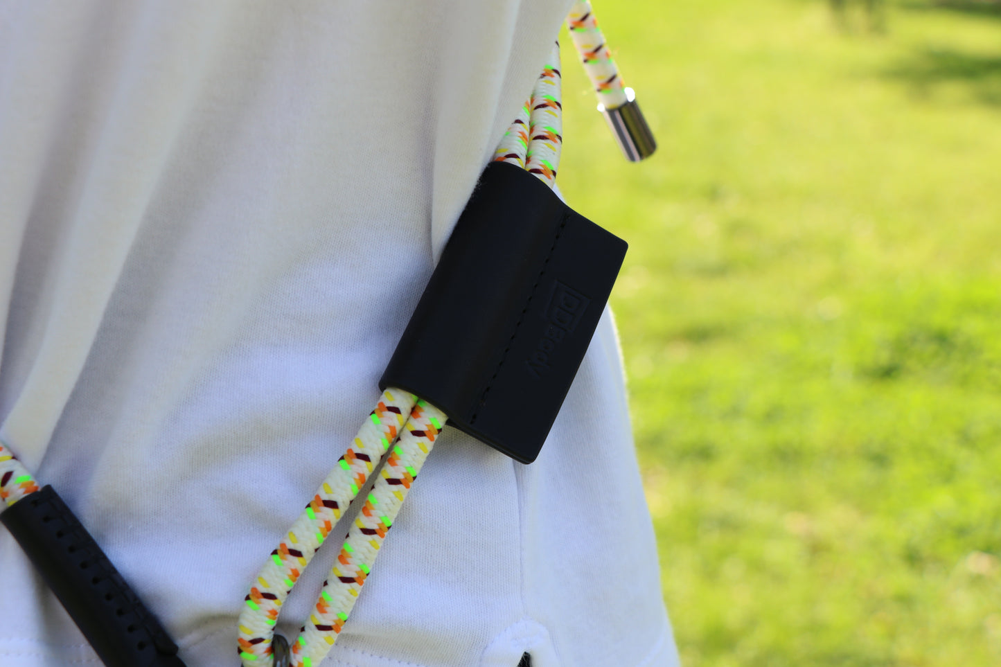 プスマホショルダー 本革 携帯ストラップ カラビナ付き ホルダーx1 【8.0mm Rope】Cream Pattern